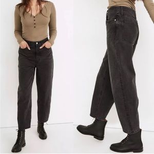 Madewell Balloon High Rise Jeans: Noll Wash (Washed Black/Grey)